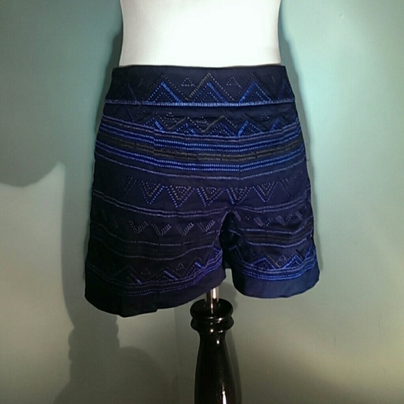 WHITE HOUSE BLACK MARKET Embroidered Ethnic Shorts - Picture 2 of 5